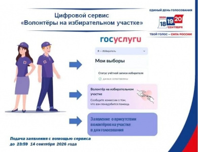 На портале «Госуслуги» начал работу цифровой сервис для помощи избирателям «Волонтёры на избирательном участке»